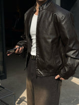 Kintz vegan leather zip-up jacket