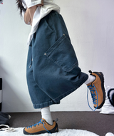 HIP PATCH RIVET PIGMENT DENIM BERMUDA 🫐🍪🖤3COLOR
