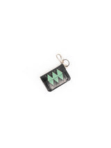 YMW argyle wallet -  black & apple green
