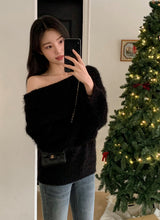 Fine Boucle Off Shoulder Loose Knit (5color)