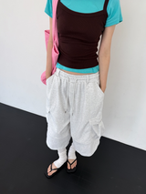 belted bermuda pants