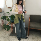 フィーバーティーンバックポケットワイドバルーンフィットデニムパンツ (1 Color)