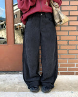 Bowling Corduroy Wide Leg Snap Button Pants