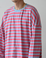 BHNY LOOSE FIT SLIT STRIPED LONG SLEEVE T-SHIRT