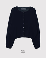 Nature Cashmere Crop Lambswool Knit Cardigan (9color)