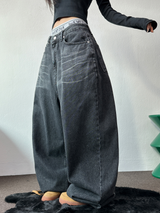 ビッグビッグワイドバルーンデニムパンツ🩶🖤