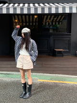 Noiton リブUネックTシャツ