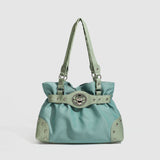 Vintage Studded Patchwork Tote Bag