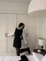 Soft Palette Panel-Cut Collar Shirt Blouse