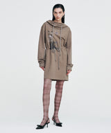 Vintage Fox Graphic Hoodie Dress _ BROWN