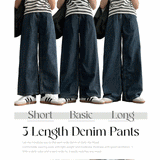 [Short, basic, long] [S-2XL] [Summer long pants!] Jerome One Tuck Summer Wide Denim Pants (4 colors)