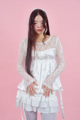 コサージュパフブラウス [IVORY]