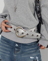 Punching Big Buckle Wide Belt