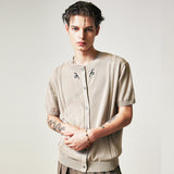 filigree half sleeve summer cardigan beige