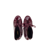 パテントレースアップオープントゥヒール(Burgundy)
