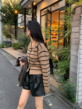 Clang wool striped cardigan