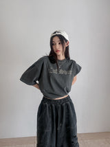 カッティングビンテージピグメント半袖Tシャツ