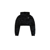 クロップダメージスウェットシャツ (BLACK)