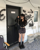 Eyelet low skirt pants