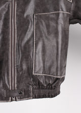 NON COLLAR LEATHER JACKET
