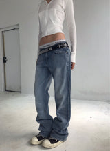 STACKED LOW DENIM PT