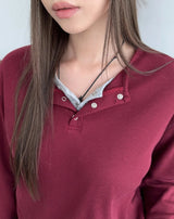 Kane Henley Neck Cotton Long Sleeve Tee