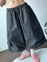 Nedi Cotton Multi Pocket Cargo Bermuda Shorts 2color