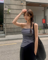 Thea ストライプキャップチューブトップ