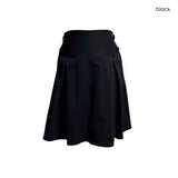(2color) Tone-on-Tone Button Pintuck Flare Skirt