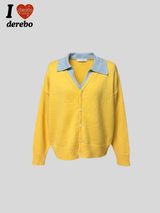 yellow wool lovely long-sleeved cardigan