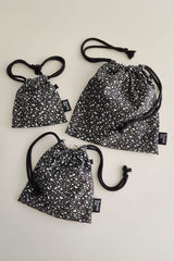 terazzo flat string pouch bag - black L