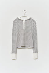 (W) Spell Striped Hooded Top