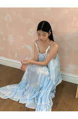 Sky Cloud Cancan Sleeveless Long One Piece