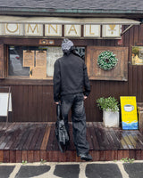 Shard crack wide denim pants