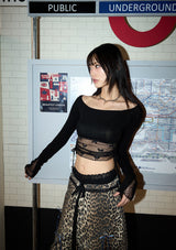 lace layered inner pt - black