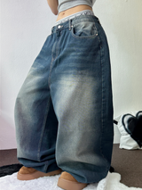 GRADATION BALLOON LONG DENIM PANTS 🩵🤍