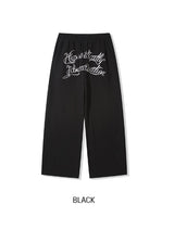 Zenith embroidered brushed wide pants