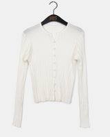 Soap V-neck Slim Fit Tight Long-Sleeved Knit Cardigan