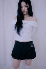 Plum Pleats Skirt (Black)