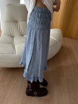 side button smocking skirt & dress 