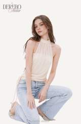 Shine halter chiffon blouse tube top