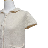 (2color) Pocket Wool Flare Half-Sleeve Cardigan