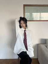 [UNISEX] ミニマルオーバーフィットコットン長袖シャツ(7 colors)