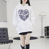 T-Shirt Heart Lettering Hooded T-Shirt