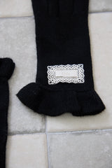 Orb frilly gloves (deep black)