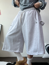 SNAP OVER BASIC BERMUDA PANTS 🩵💕🧸🤎8COLOR