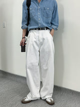 MR Non-fade curved half banding denim