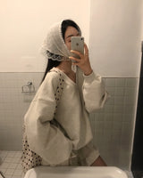 [MADE/6color] Pony, V-neck loose fit trainer