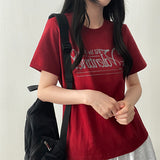 lentie lettering short-sleeved T-shirt