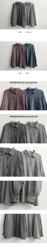 ベイペンダントポイントルーズフィットチェックシャツ サウス (4color)